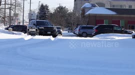 Snow blankets Wisconsin, USA
