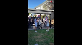 'Parents-to-be SPRAY CHAMPAGNE at each other to reveal gender of baby '
