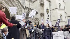 Julian Assange's fiancee, Stella Moris, delivers a statement announcing victory over Royal Courts of Justice's approval for appeal