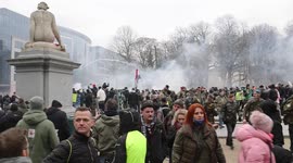 Riots in Brussels as thousands protest against COVID restrictions
