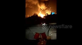 Moment Tianjin explosion shockwave smashes windscreen