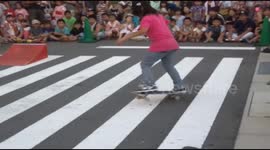 Incredible skateboarding prodigy demonstrates skills