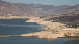California extreme drought very low water level at Castaic Lake V18960