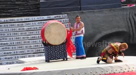 Chinese characteristics dance:Monkey drum - Text-free version
