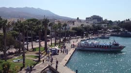 Overview of harbor at Kos, Greece