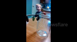 Kids watch monarch butterfly hatch