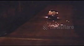 Drunk driver leaps bridge and crashes into road barriers