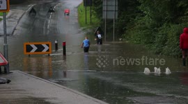 Kids Fooling About In Floods - Garforth - Leeds