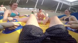 Dramatic footage captures moment woman is injured while going down water slide in UK