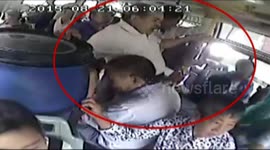 Angry passenger kicks bus driver and causes crash