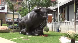 Stock market themed sculpture in China