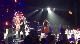Dave Grohl invites 50th Birthday dude to have a beer. DTE, Clarkston Mi  Aug 24 2015 Foo Fighters