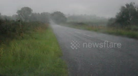 Jogger Caught In Intense Downour/Torrential Rainfall, N. Ireland - Aug 26th 2015