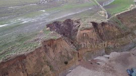 Heart-shaped sinkhole appears just yards from public footpath in Norfolk, UK