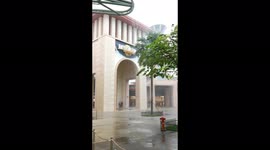 Monsoon hits Universal Studios Singapore in January, humid day for the two of us to visit