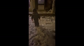 Baltimore toddler NAILS dad's camera with snowball in funny clip