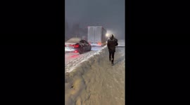 Turkey: Vehicles Stranded As Heavy Snow Causes Travel Disruption