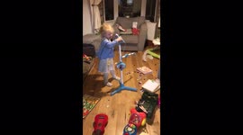 Alice singing and dancing in her nans living room  she wants to be a star