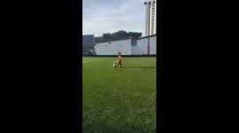 Primeiro de muitos gols do miguel, em treino de futebol na escolinha de futebol do flamengo Teresina(PI)