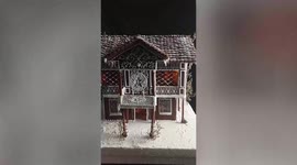 Culinary student makes amazing gingerbread house with Christmas lights inside