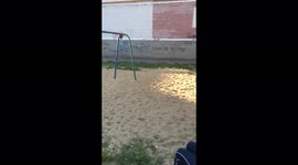 Unsuccessful trick on the horizontal bar performed by a guy