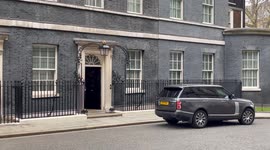 Prime Minister Boris Johnson leaves office at No. 10 Downing Street to attend weekly PMQs