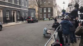 UK PM Boris Johnson leaves 10 Downing Street ahead of PMQs