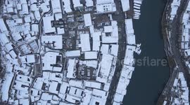 Snow-covered Zhenyuan Ancient Town in Guizhou, China