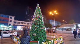 Timelapse Of Christmas Tree In Yichang, Hubei, China