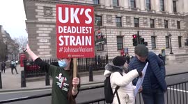 Steve Bray and activists protest Brexit and Tory government in Westminster - London