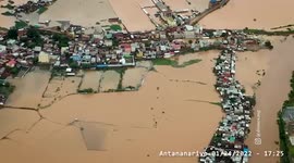 Aerial footage shows severe flooding in Madagascar
