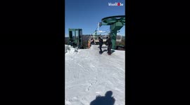 ''And they all fall down!' mom and her two kids experience HILARIOUS snowboarding fail '