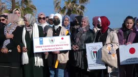 Palestinian women join walking marathon 'to break sexism in sports'