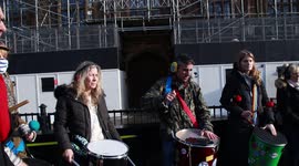 KILL THE BILL PROTEST - OUTSIDE HOUSE OF LORDS - DRUMMERS IN UNION - 1