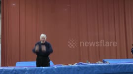 Britain’s fittest pensioner still performs flipping amazing stunts on the trampoline AGED 90