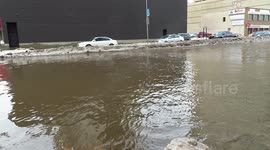 Major water main breaks causing flooding in city of Regina, Saskatchewan
