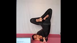 Indian girl breaks record for holding difficult yoga pose