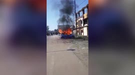 Massive fire breaks out in abandoned car in central India