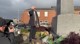 Former Labour Party leader Jeremy Corbyn visits Bloody Sunday monument