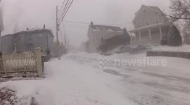 Snow Plow Operators Busy in Northeastern Massachusetts During Winter Storm Kenan