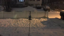 12-hour time-lapse as huge amounts of snow fall from Storm Kenan in New Jersey