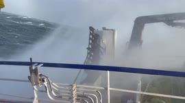 Fishing boat caught up in strong Storm Malik winds in North Sea on Saturday 3/3