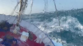 Fishing boat caught up in strong Storm Malik winds in North Sea on Saturday 2/3
