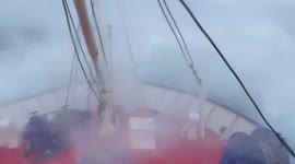 Fishing boat caught up in strong Storm Malik winds in North Sea on Saturday 1/3
