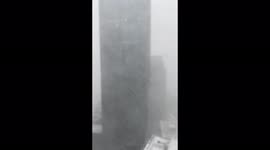 Downtown Boston during storm Kenan with blizzard like conditions