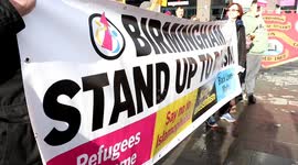 Counter-protest against Tommy Robinson. In Telford, Shropshire