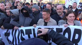 Tensions high as Tommy Robinson supporters met by counter-protesters in Telford, Shropshire