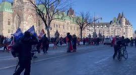 Canada: Thousands Gather For Freedom Convoy Protest On Parliament Hill In Ottawa