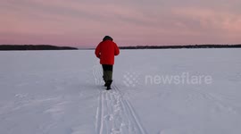Canadian winters have the most spectacular sunsets that light up the skies like fire