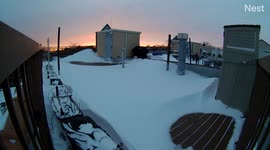 Stunning timelapse shows Brooklyn roof deck getting snowed in